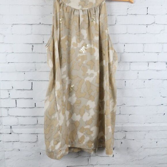 APT 9 TAN GREY & WHITE HIGH HALTER NECK SLEEVELESS TOP WITH SEQUIN DETAIL SIZE M - Picture 6 of 8